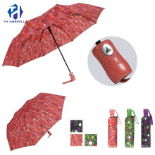Fashion Lady Folding Umbrella with Printing/New Promotion Outdoor Umbrella